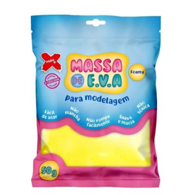 Massa de E.V.A Make+ 50g na cor amarela.